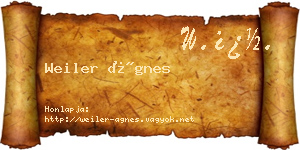 Weiler Ágnes névjegykártya